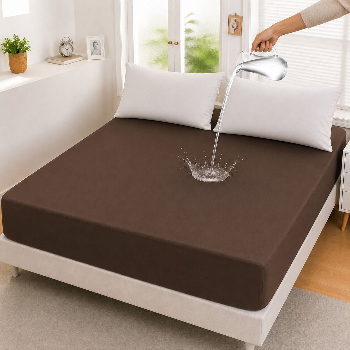 Micro Fitted Waterproof Mattress Cover & Protector – Dust Mite Proof & Machine Washable - Blue