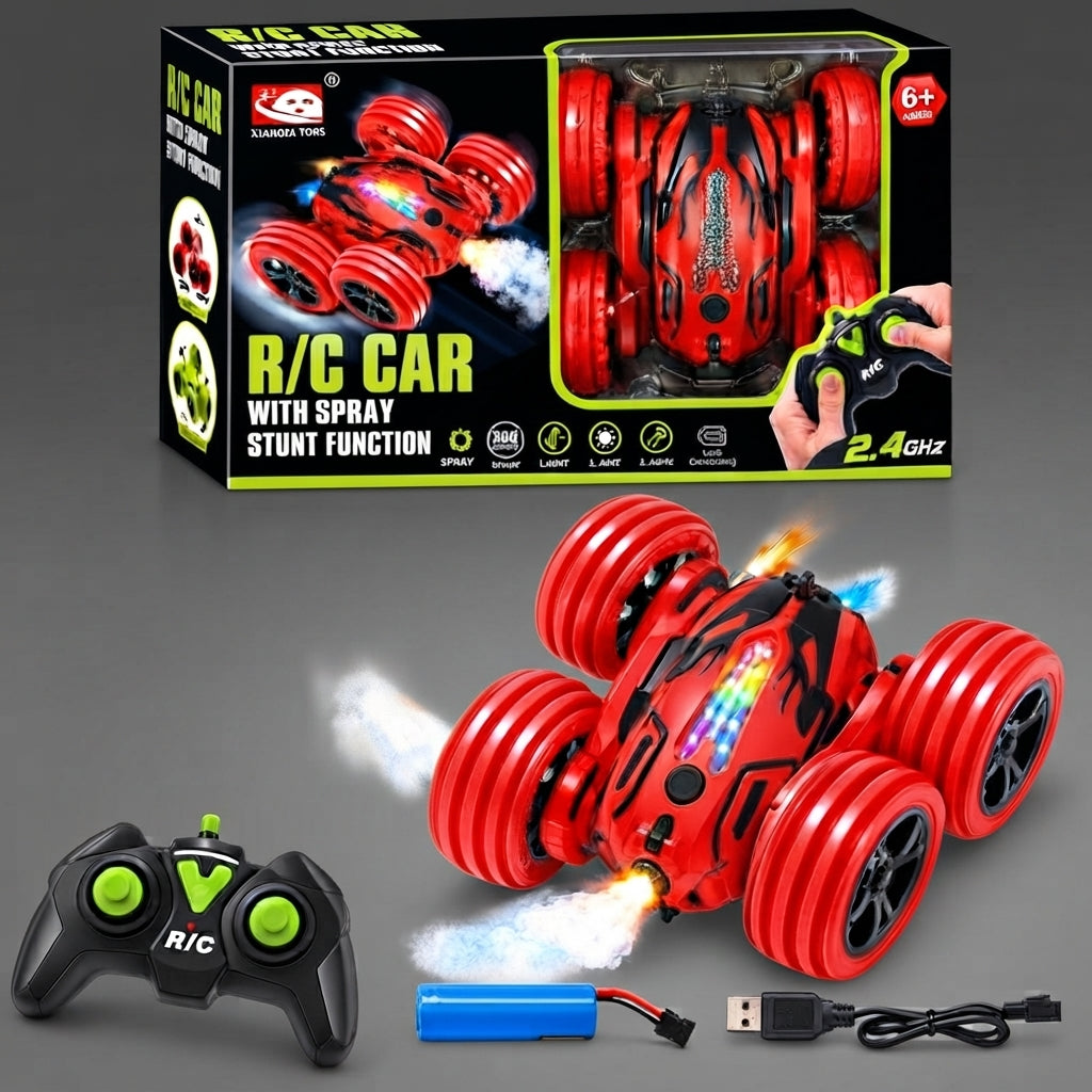 Tebaofa Toys 2.4GHz Rc Car With Spray And Stunt Function Remote Control Vehicle
