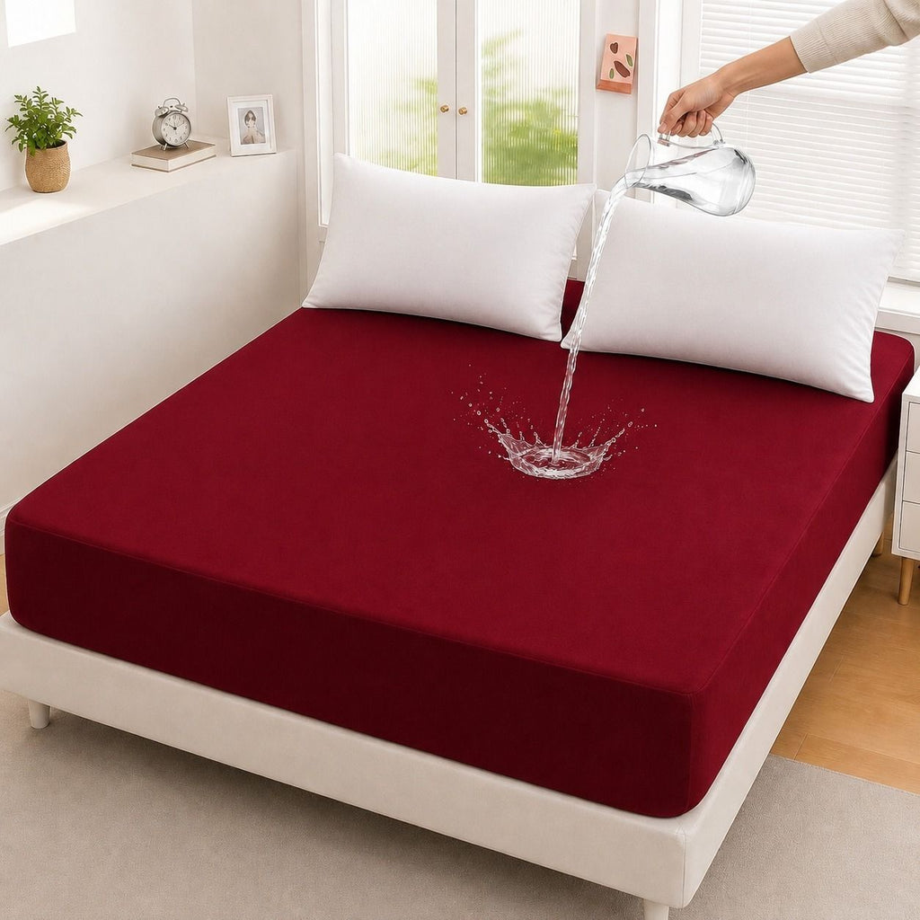 Micro Fitted Waterproof Mattress Cover & Protector – Dust Mite Proof & Machine Washable - Blue