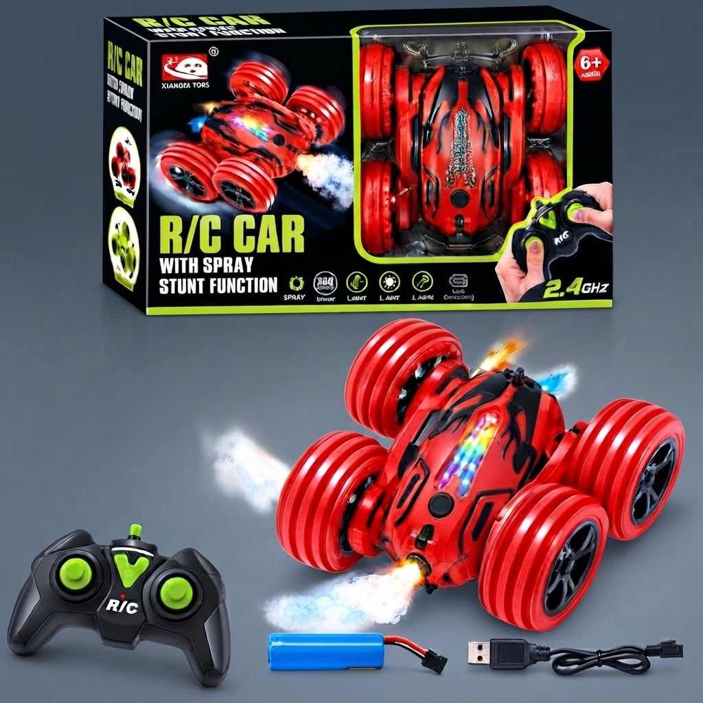 Tebaofa Toys 2.4GHz Rc Car With Spray And Stunt Function Remote Control Vehicle