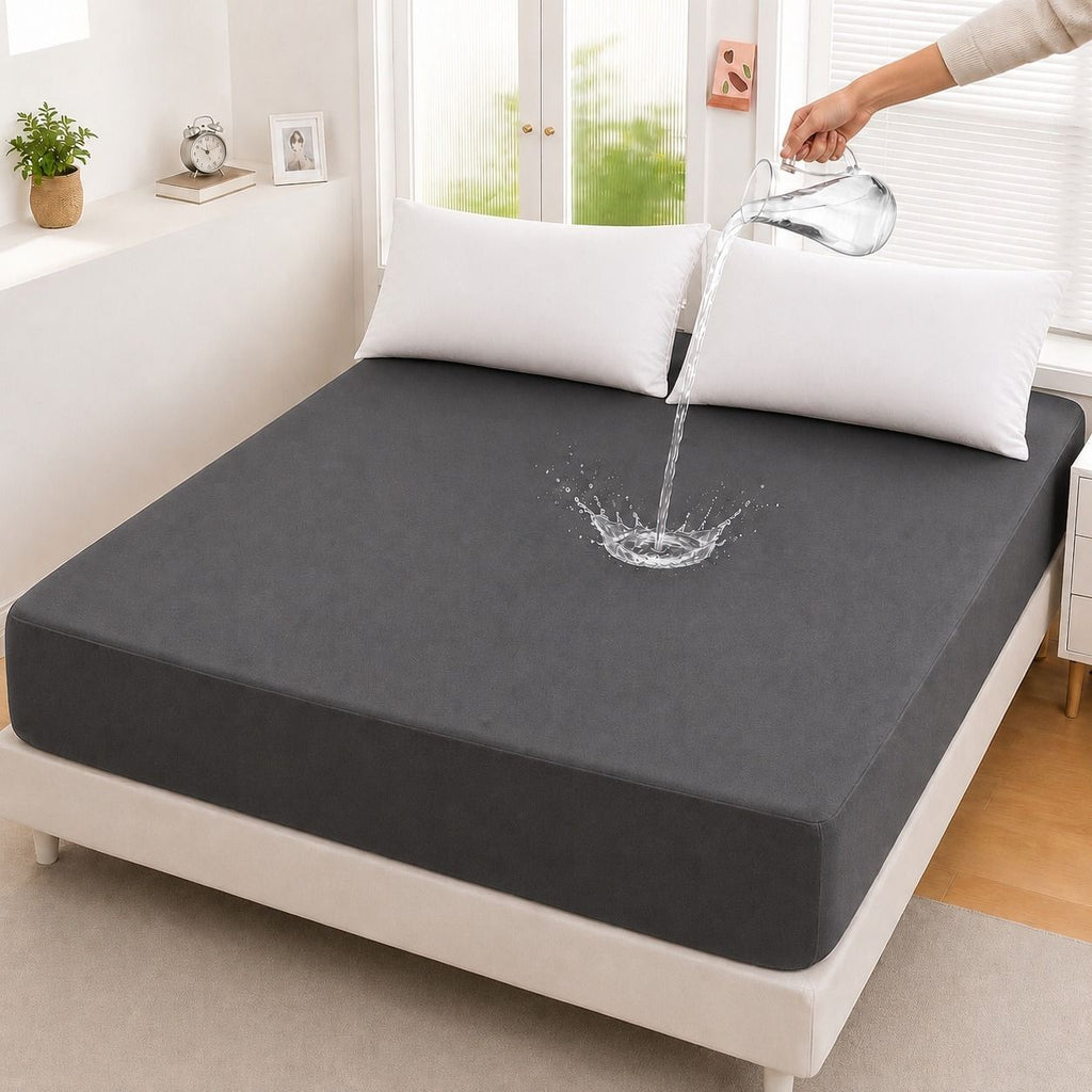 Micro Fitted Waterproof Mattress Cover & Protector – Dust Mite Proof & Machine Washable - Blue