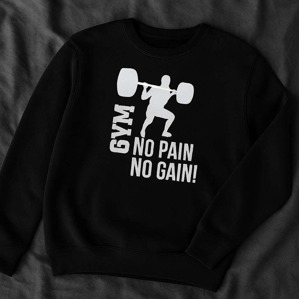 New Summer Collection Full Black Hoodie with GYM Print for Men and Boys – Comfortable, Stylish & Casual Wear - Large