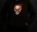 New Summer Collection Full Black Hoodie with Ghost Skull Print for Men and Boys – Comfortable, Trendy & Casual Wear - Large