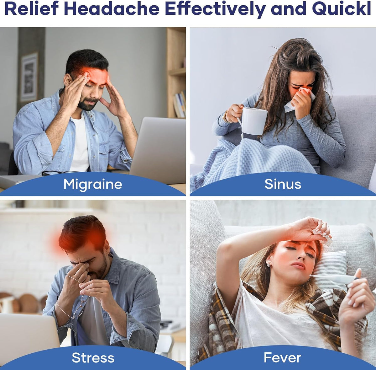 Migraine Relief Cap - Headache Relief Hat for Migraine Relief, Tension, One Size Fits All Headache Cap with Reusable Ice Gel Pack for Puffy Eyes, Stress Relief ( Random Color )