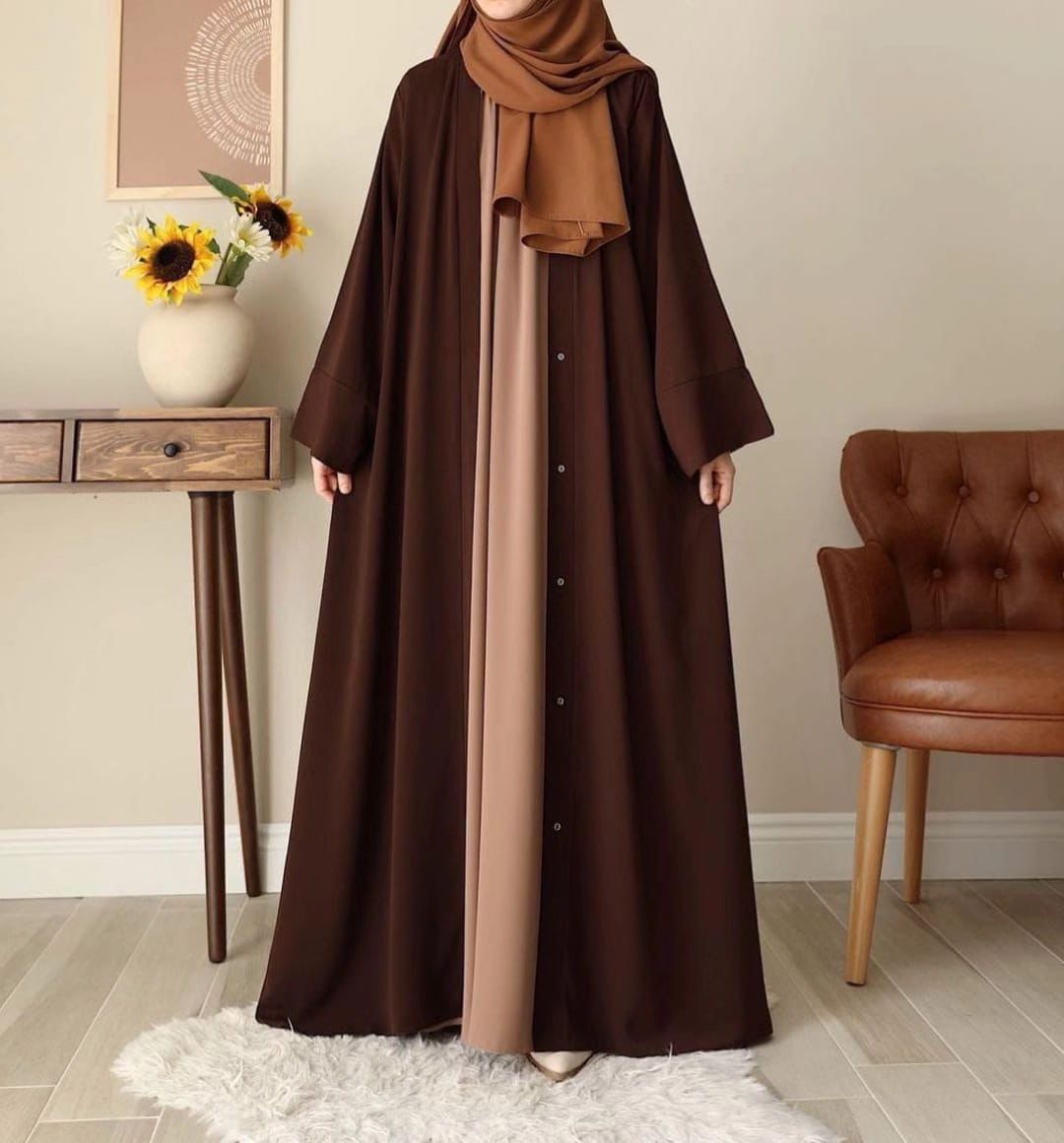 Chocolaty Abaya With Inner & Stoller - China Georgette