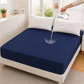 Micro Fitted Waterproof Mattress Cover & Protector – Dust Mite Proof & Machine Washable - Blue