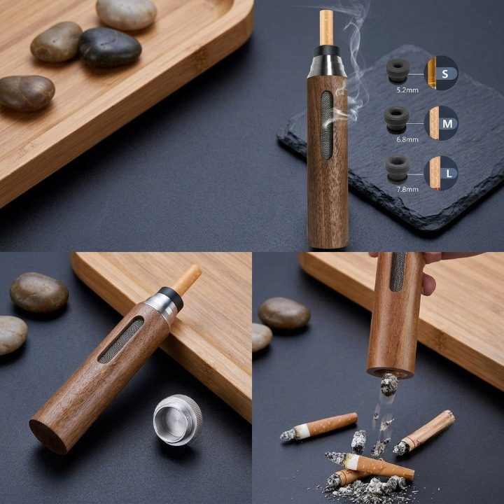 Dust Free Cigarette Ash Protector Holder Enclosed Ashtray