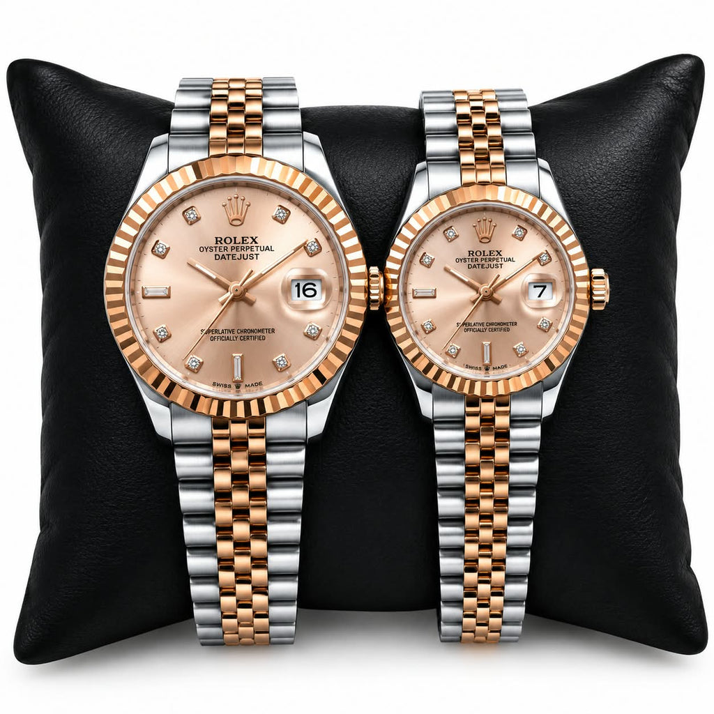 Luxury Rolex Inspired Jubilee Watch Set - Pink Rs 4,149