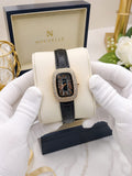 Nouvelle Elegant Crystal-Embellished Women's Watch Fashion Apparel Accessory To Wear At Parties - Black