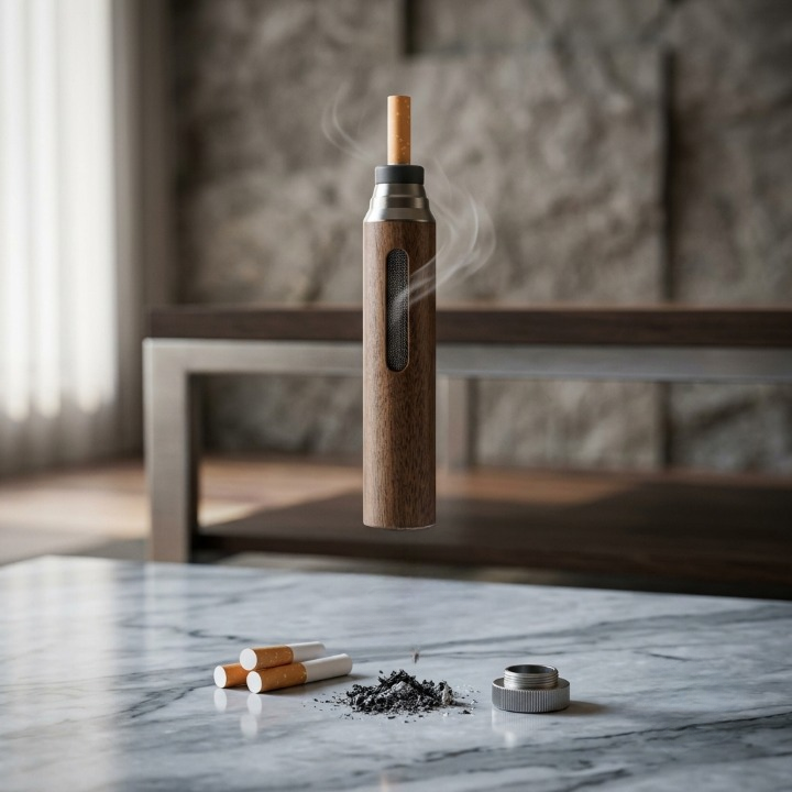 Dust Free Cigarette Ash Protector Holder Enclosed Ashtray