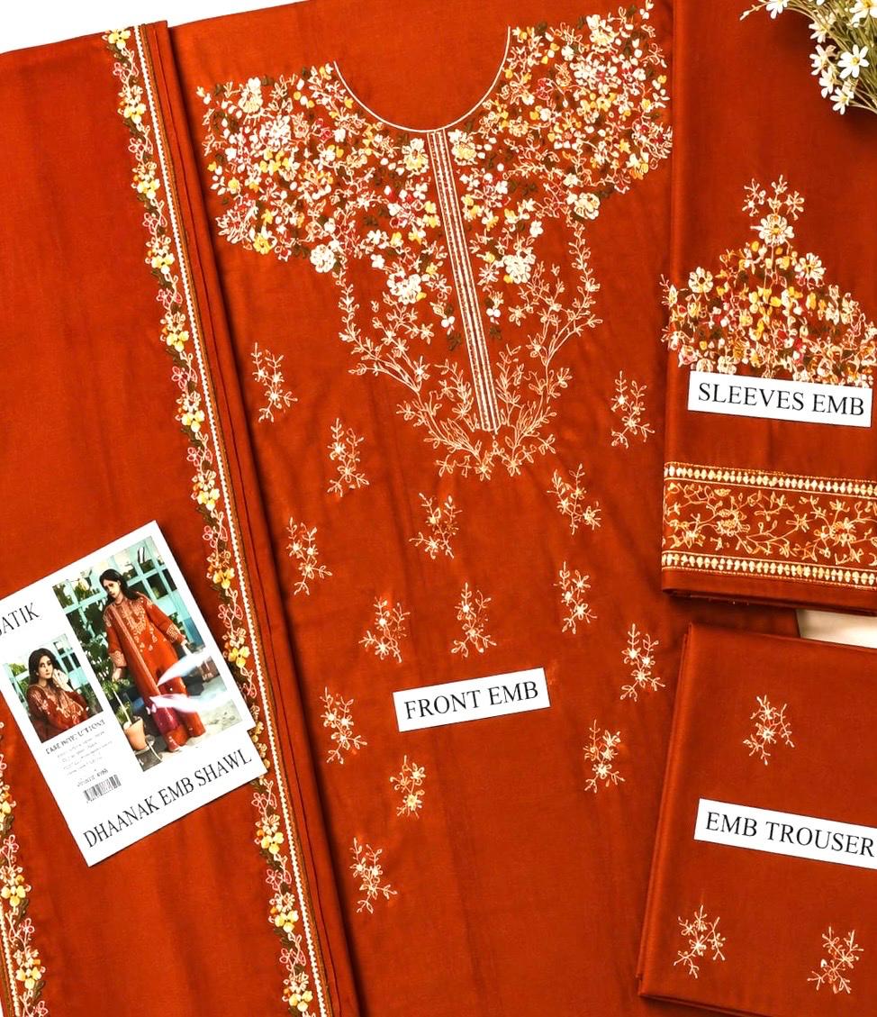 BATIK WINTER COLLECTION Dhanak 3 PC Best Quality Stuff (Unstitched)